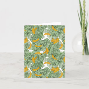 Modern Tropical Banana Greenery Pattern Card