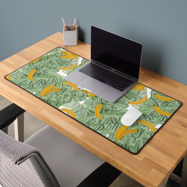 Modern Tropical Banana Greenery Pattern  Desk Mat (Office 2)