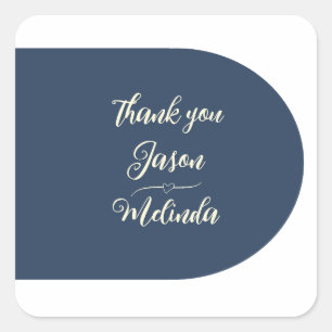 Modern Tropical Beach Coastal Wedding Square Sticker