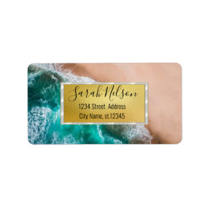 Modern Tropical Beach Label