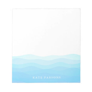 Modern Tropical Blue Waves Notepad