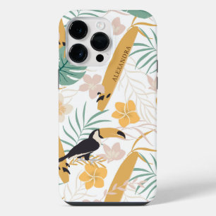 Modern Tropical Botanical Personalized iPhone 14 Pro Max Case