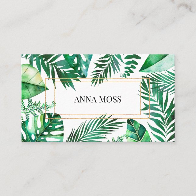 Modern Tropical Business Card (Front)