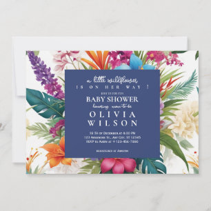 Modern Tropical Colourful wildflower baby shower  Invitation