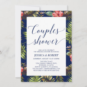 Modern Tropical Couples Wedding Shower Invitation