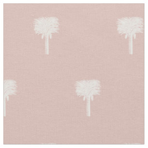 Modern Tropical Date Palm Rose Gold Fabric