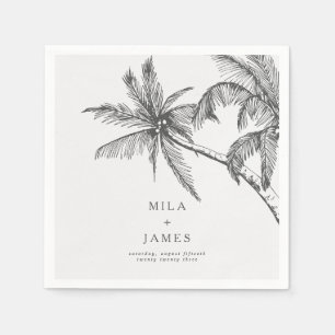  Modern Tropical Elegant Minimalist Wedding Napkin