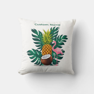 Modern Tropical Flamingo - Throw Pillows
