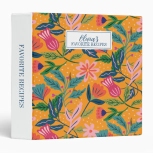 Modern Tropical Floral Pattern Binder