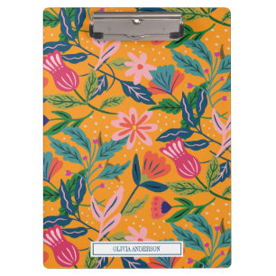 Modern Tropical Floral Pattern Clipboard