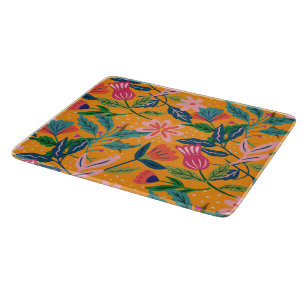 Modern Tropical Floral Pattern Cutting Board
