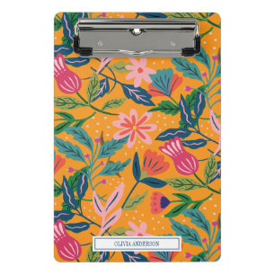 Modern Tropical Floral Pattern Mini Clipboard
