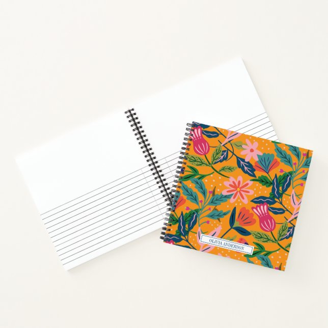 Modern Tropical Floral Pattern Notebook (Inside)