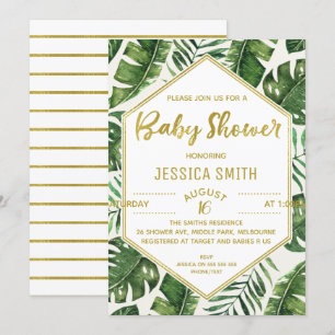 Modern Tropical Foliage Baby Shower Invitation
