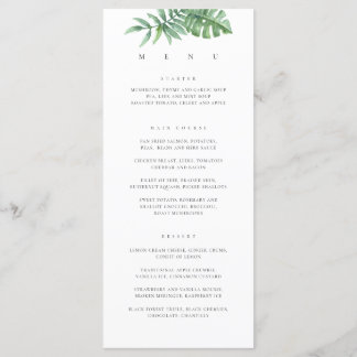 Modern Tropical Greenery Menu
