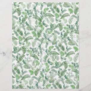 Modern Tropical Greenery White Green Foliage Letterhead