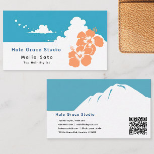 Modern Tropical Hibiscus Floral Hair Salon  Business Card