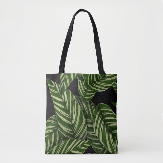 Modern Tropical Leaf Leaves Pattern Tote Bag (Front)