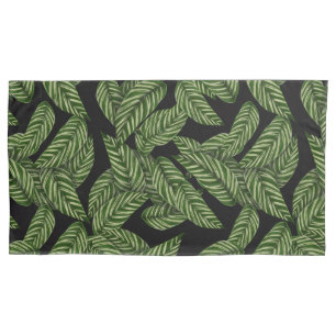 Modern Tropical Leaf Palm Plant Print Pillowcase