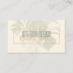 Modern Tropical Leaves Business Card