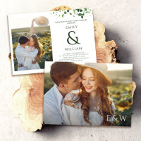 Modern Tropical Leaves Photo Couples Shower