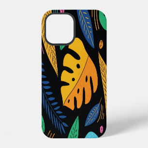 Modern tropical leaves: seamless background. iPhone 12 case