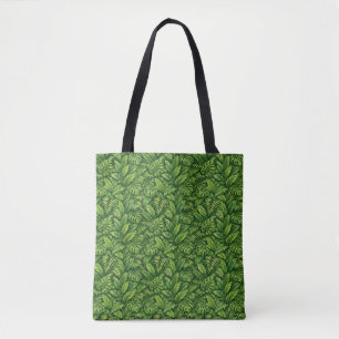 Modern Tropical Leaves Seamless Pattern Tote Bag