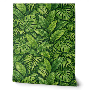 Modern Tropical Leaves Seamless Pattern Wallpaper