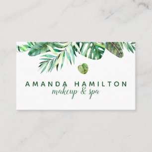 Modern tropical leaves Watercolor Appointment Card