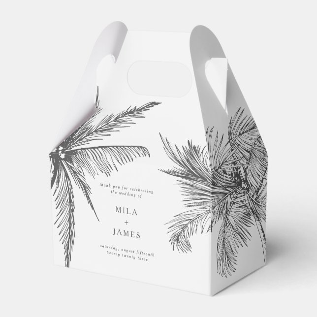  Modern Tropical Minimalist Custom Wedding  Favor Box (Front Side)