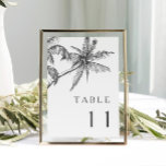 Modern Tropical Minimalist Wedding Table Number<br><div class="desc">This modern minimalist tropical table numbers features minimalistic line art palm trees that are fully colour customizable alongside the text - IMPORTANT NOTE: Table numbers need to be individually edited and ordered to ensure you receive all the table numbers you need for your wedding. Our contemporary tropical wedding collection is...</div>