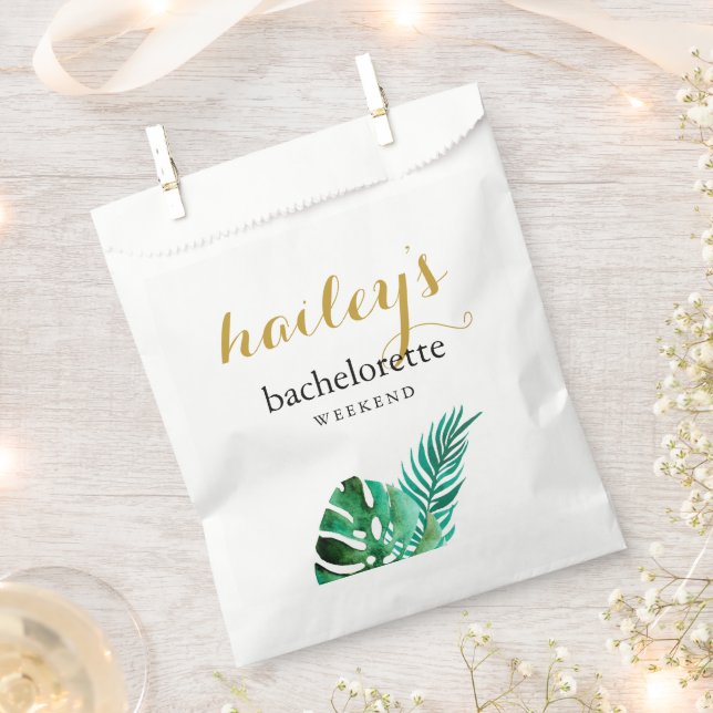 Modern Tropical Palm Bachelorette Weekend Favour Bag (Clipped)