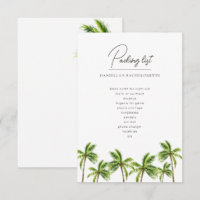 Modern Tropical Palm Bachelorette Weekend Packing