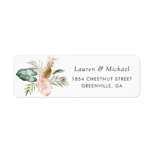 Modern Tropical Palm Leaf Greenery Return Address