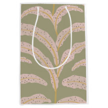 Modern Tropical Palm Leaf Pattern Sage Blush 