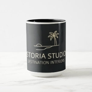 Modern Tropical Palm Tree Business Logo Coffee Mug