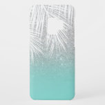 Modern tropical palm tree silver glitter ombre Case-Mate samsung galaxy s9 case<br><div class="desc">Modern tropical white palm tree silver glitter ombre on robbin egg blue turquoise by Girly Trend</div>