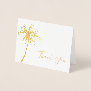 Modern Tropical Palm Tree Thank You Foil Card