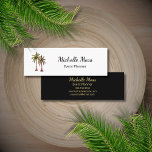 Modern Tropical Palm Trees Boho Botanical  Mini Business Card<br><div class="desc">Tropical Botanical Beach mini business card,  with a colourful boho palm trees drawing design on a white and black background. With typography lettering,  you customize with your own name or title. A professional way to get the word out about your business.</div>
