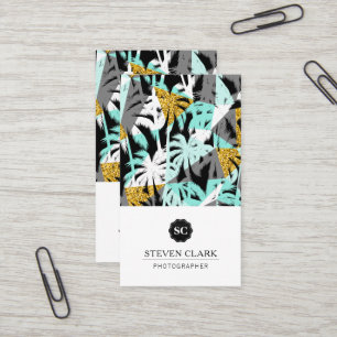 Modern Tropical Palm Trees Business Card