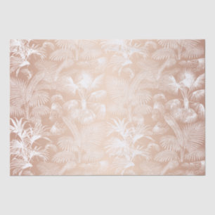 Modern Tropical Palm Trees Rose Gold White Tissue Paper