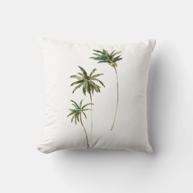 Modern Tropical Palm Trees Throw Pillow (Front)