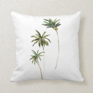 Modern Tropical Palm Trees Throw Pillow