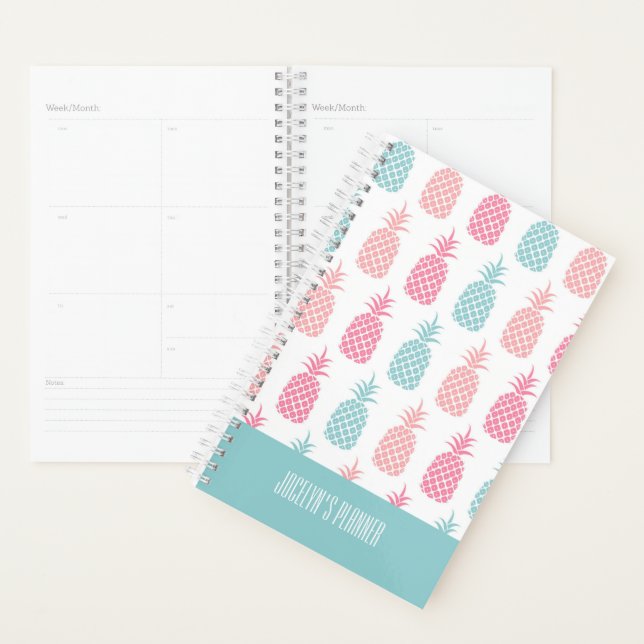 Modern Tropical Pineapple Monogram Planner (Display)