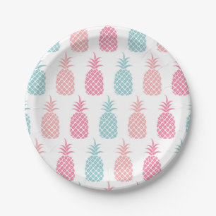 Modern Tropical Pineapple Party Paper Plates
