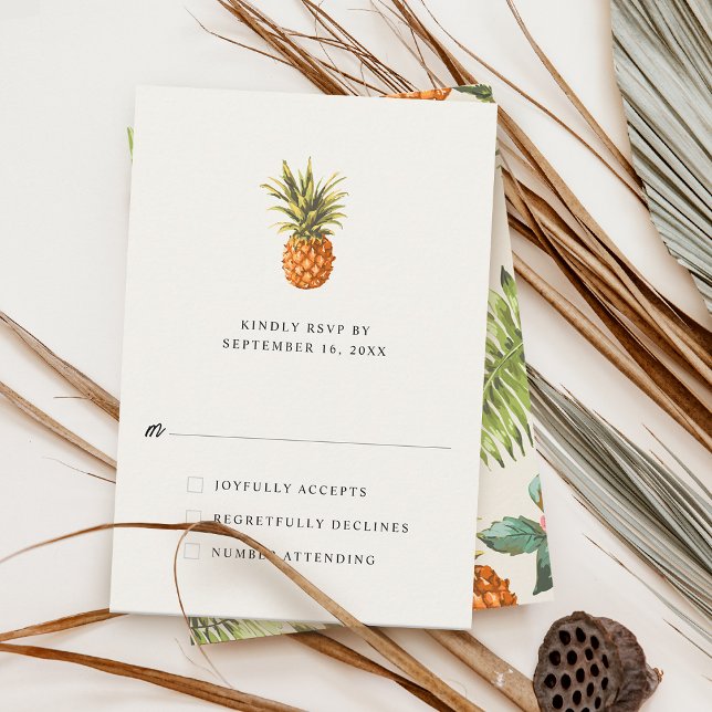 Modern Tropical Pineapple RSVP Card (Creator Uploaded)
