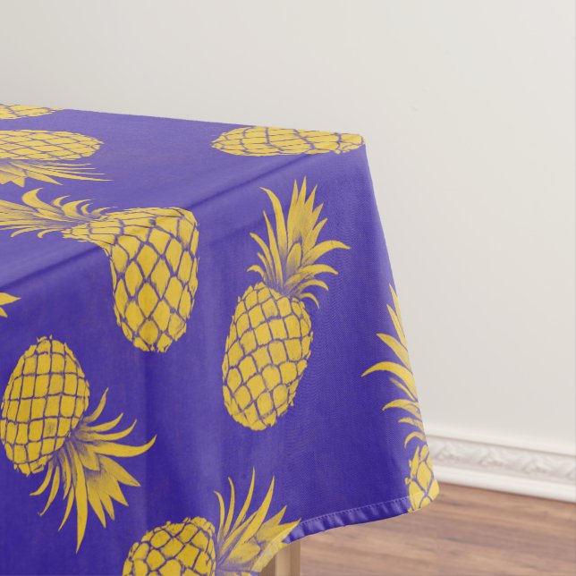 Modern Tropical Pineapple Watercolor Tablecloth (In Situ)
