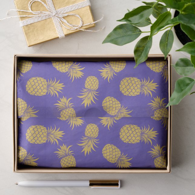 Modern Tropical Pineapple Watercolor Tissue Paper (Gift)