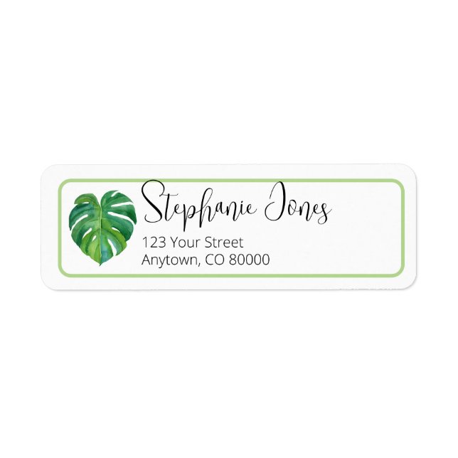 Modern Tropical Return Address Label (Front)