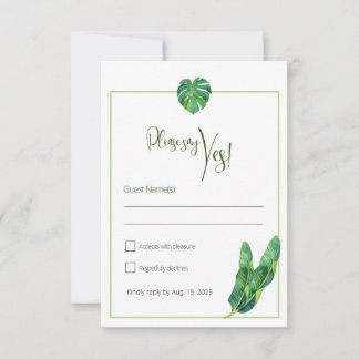 Modern Tropical RSVP Card